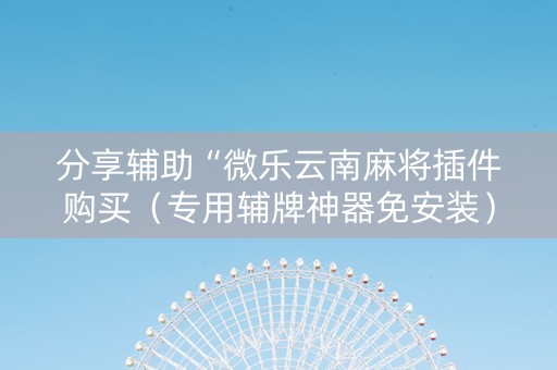 分享辅助“微乐云南麻将插件购买（专用辅牌神器免安装）