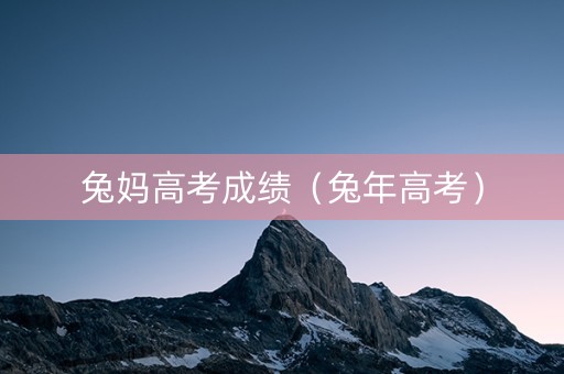兔妈高考成绩（兔年高考）