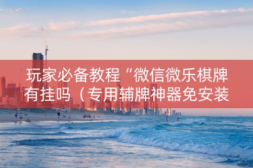 玩家必备教程“微信微乐棋牌有挂吗（专用辅牌神器免安装）