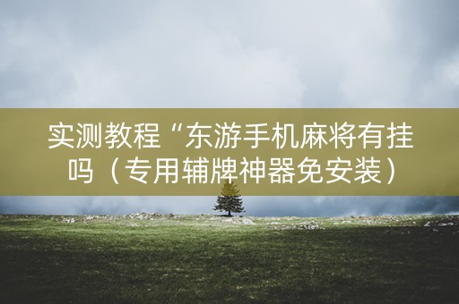 实测教程“东游手机麻将有挂吗（专用辅牌神器免安装）