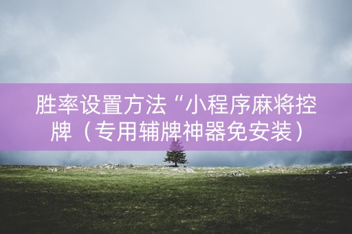 胜率设置方法“小程序麻将控牌（专用辅牌神器免安装）
