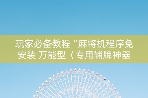 玩家必备教程“麻将机程序免安装 万能型（专用辅牌神器免安装）