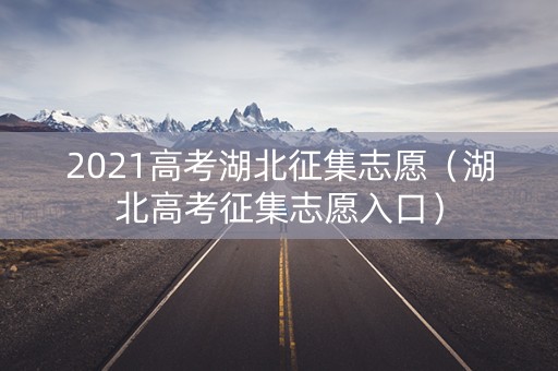 2021高考湖北征集志愿（湖北高考征集志愿入口）