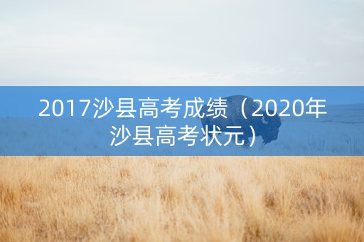 2017沙县高考成绩（2020年沙县高考状元）
