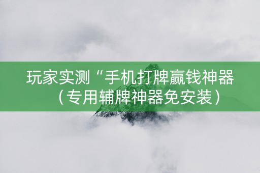 玩家实测“手机打牌赢钱神器（专用辅牌神器免安装）