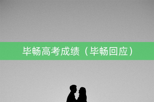 毕畅高考成绩（毕畅回应）