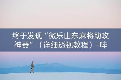 终于发现“微乐山东麻将助攻神器”（详细透视教程）-哔哩哔哩