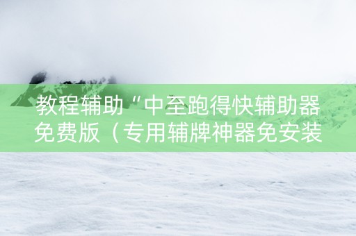 教程辅助“中至跑得快辅助器免费版（专用辅牌神器免安装）