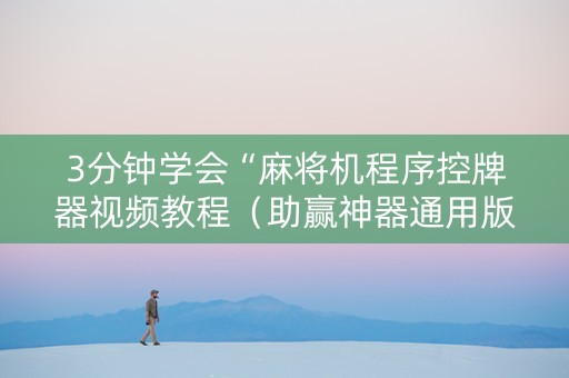 3分钟学会“麻将机程序控牌器视频教程（助赢神器通用版）