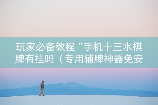 玩家必备教程“手机十三水棋牌有挂吗（专用辅牌神器免安装）