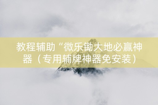 教程辅助“微乐锄大地必赢神器（专用辅牌神器免安装）