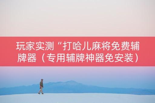 玩家实测“打哈儿麻将免费辅牌器（专用辅牌神器免安装）