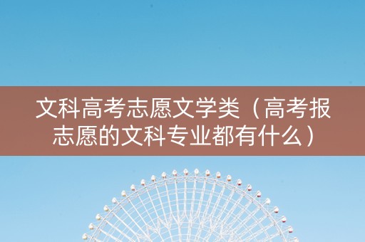 文科高考志愿文学类（高考报志愿的文科专业都有什么）