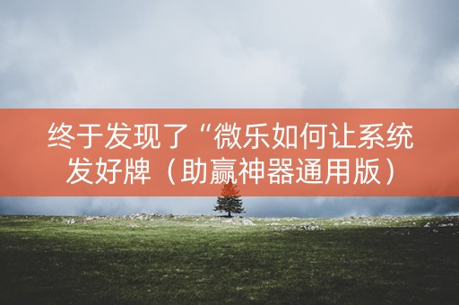 终于发现了“微乐如何让系统发好牌（助赢神器通用版）