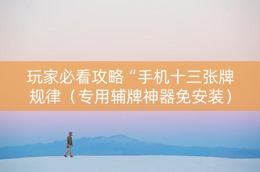 玩家必看攻略“手机十三张牌规律（专用辅牌神器免安装）