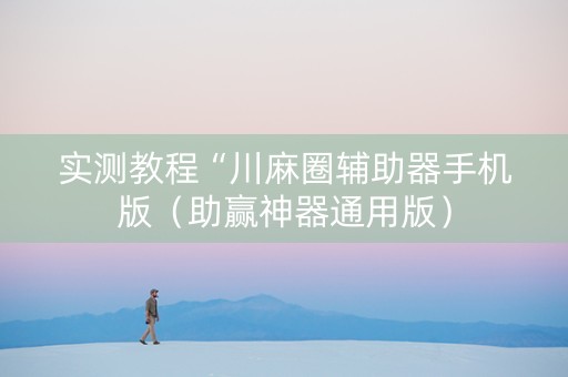 实测教程“川麻圈辅助器手机版（助赢神器通用版）