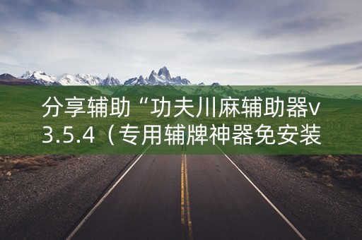 分享辅助“功夫川麻辅助器v3.5.4（专用辅牌神器免安装）