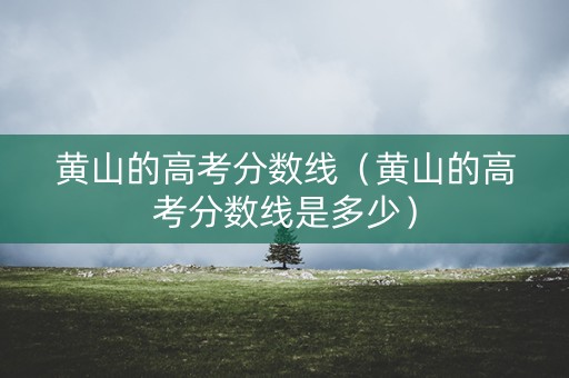黄山的高考分数线（黄山的高考分数线是多少）