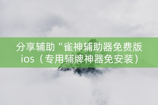 分享辅助“雀神辅助器免费版ios（专用辅牌神器免安装）
