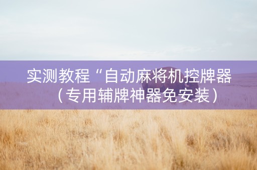 实测教程“自动麻将机控牌器（专用辅牌神器免安装）