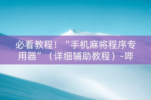 必看教程！“手机麻将程序专用器”（详细辅助教程）-哔哩哔哩