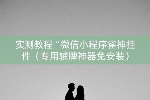实测教程“微信小程序雀神挂件（专用辅牌神器免安装）