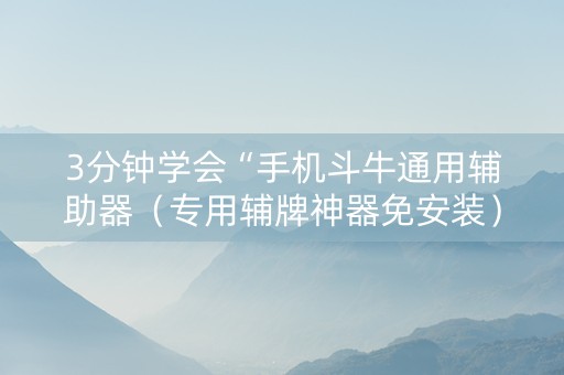 3分钟学会“手机斗牛通用辅助器（专用辅牌神器免安装）