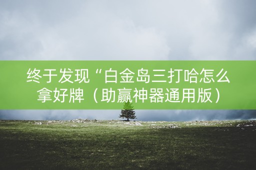 终于发现“白金岛三打哈怎么拿好牌（助赢神器通用版）