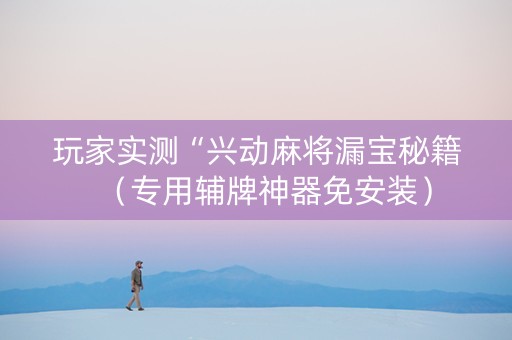 玩家实测“兴动麻将漏宝秘籍（专用辅牌神器免安装）