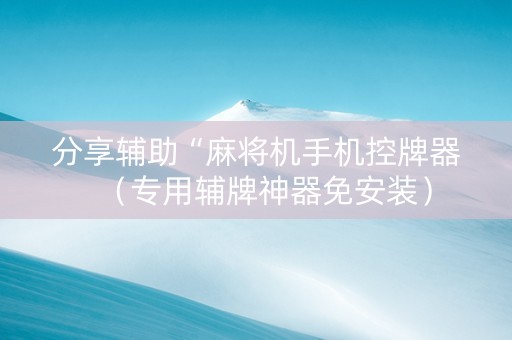 分享辅助“麻将机手机控牌器（专用辅牌神器免安装）