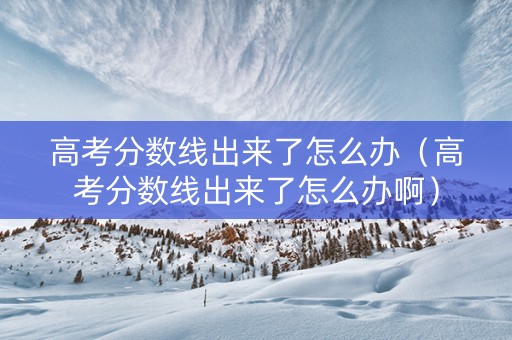 高考分数线出来了怎么办（高考分数线出来了怎么办啊）