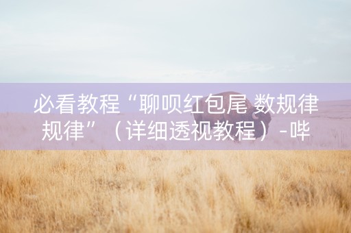 必看教程“聊呗红包尾 数规律规律”（详细透视教程）-哔哩哔哩