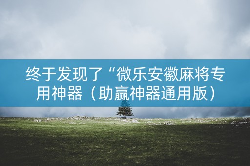 终于发现了“微乐安徽麻将专用神器（助赢神器通用版）