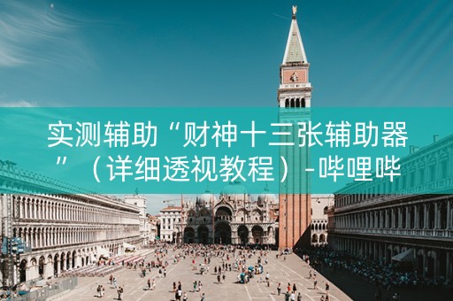 实测辅助“财神十三张辅助器”（详细透视教程）-哔哩哔哩