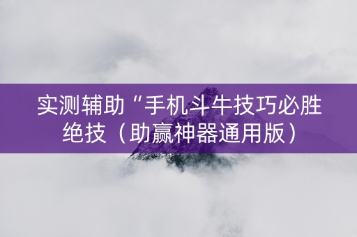 实测辅助“手机斗牛技巧必胜绝技（助赢神器通用版）
