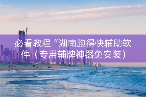 必看教程“湖南跑得快辅助软件（专用辅牌神器免安装）