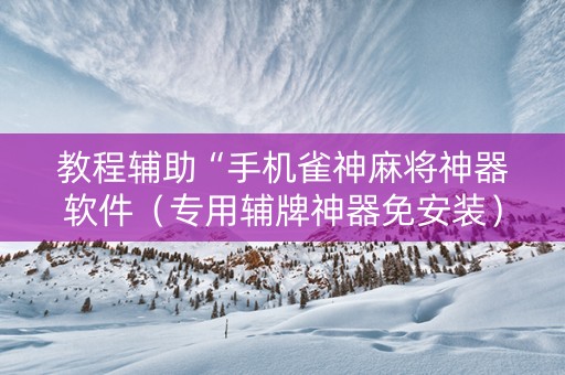 教程辅助“手机雀神麻将神器软件（专用辅牌神器免安装）