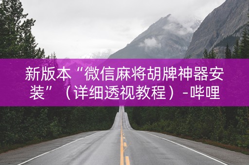 新版本“微信麻将胡牌神器安装”（详细透视教程）-哔哩哔哩
