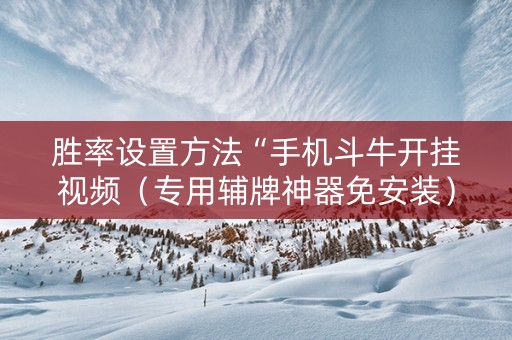 胜率设置方法“手机斗牛开挂视频（专用辅牌神器免安装）
