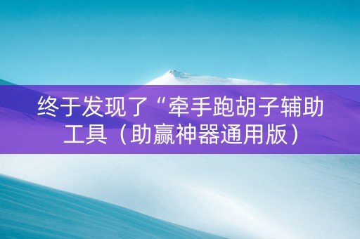 终于发现了“牵手跑胡子辅助工具（助赢神器通用版）