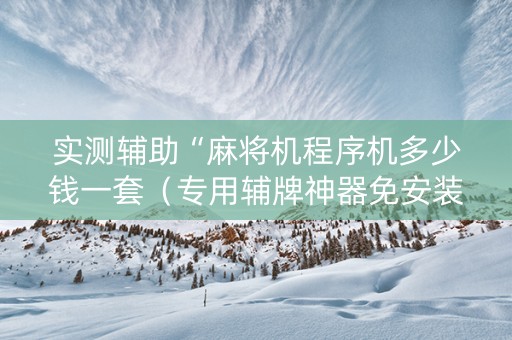 实测辅助“麻将机程序机多少钱一套（专用辅牌神器免安装）