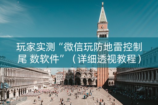 玩家实测“微信玩防地雷控制尾 数软件”（详细透视教程）-哔哩哔哩