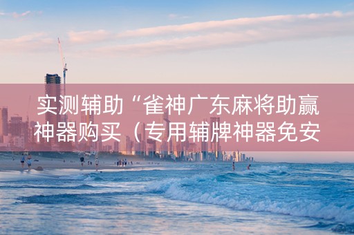 实测辅助“雀神广东麻将助赢神器购买（专用辅牌神器免安装）