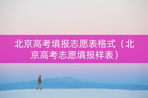 北京高考填报志愿表格式（北京高考志愿填报样表）