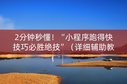 2分钟秒懂！“小程序跑得快技巧必胜绝技”（详细辅助教程）-哔哩哔哩