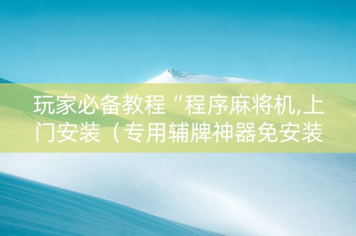 玩家必备教程“程序麻将机,上门安装（专用辅牌神器免安装）