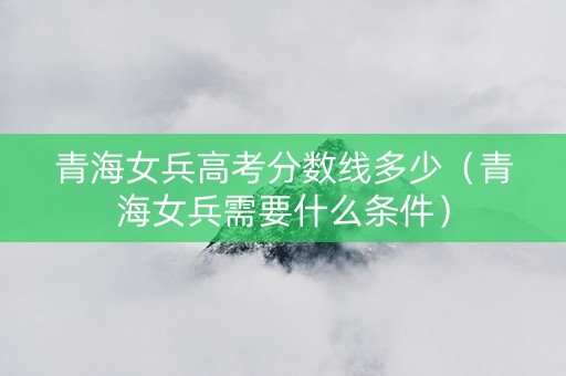 青海女兵高考分数线多少（青海女兵需要什么条件）