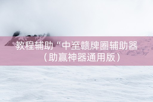 教程辅助“中至赣牌圈辅助器（助赢神器通用版）