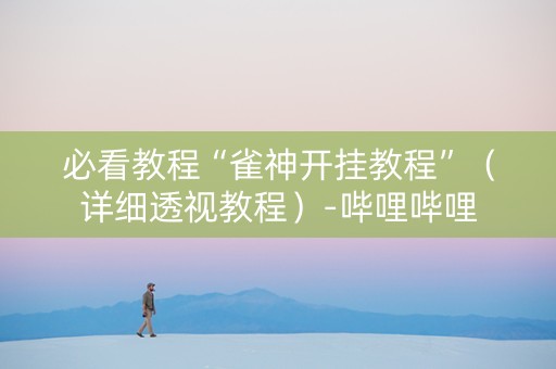 必看教程“雀神开挂教程”（详细透视教程）-哔哩哔哩