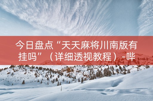今日盘点“天天麻将川南版有挂吗”（详细透视教程）-哔哩哔哩